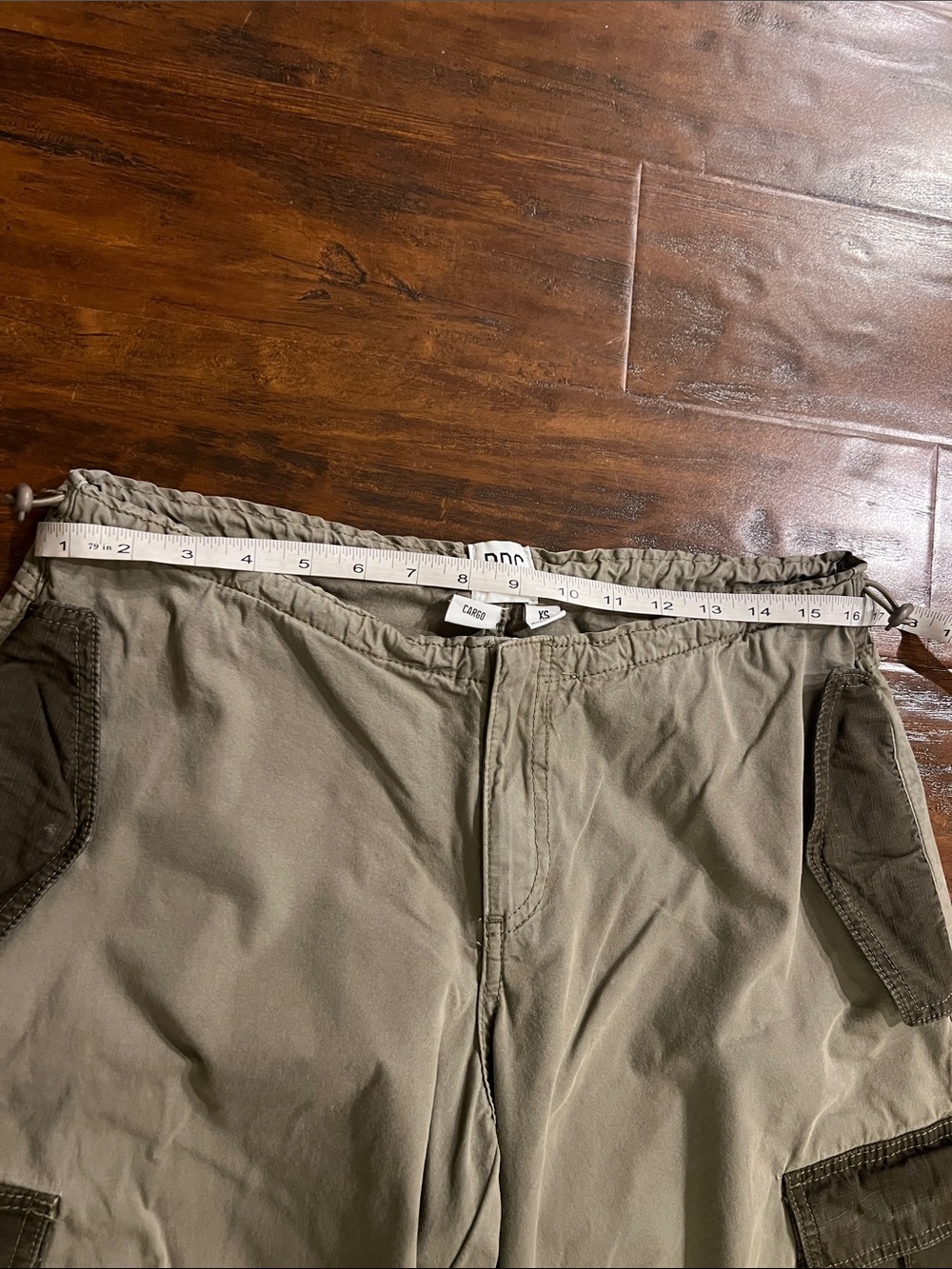 Urban Outfitters BDG Low Rise Olive Cargo Pants with Elastic Ankles Size XS - Picture 6 of 10